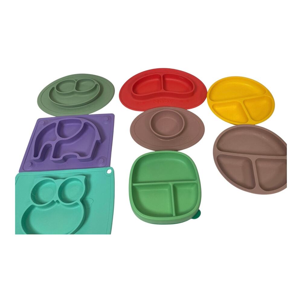Toddler Silicone Plate Lot of 8 NUK, ez-pz, Nuby